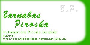 barnabas piroska business card
